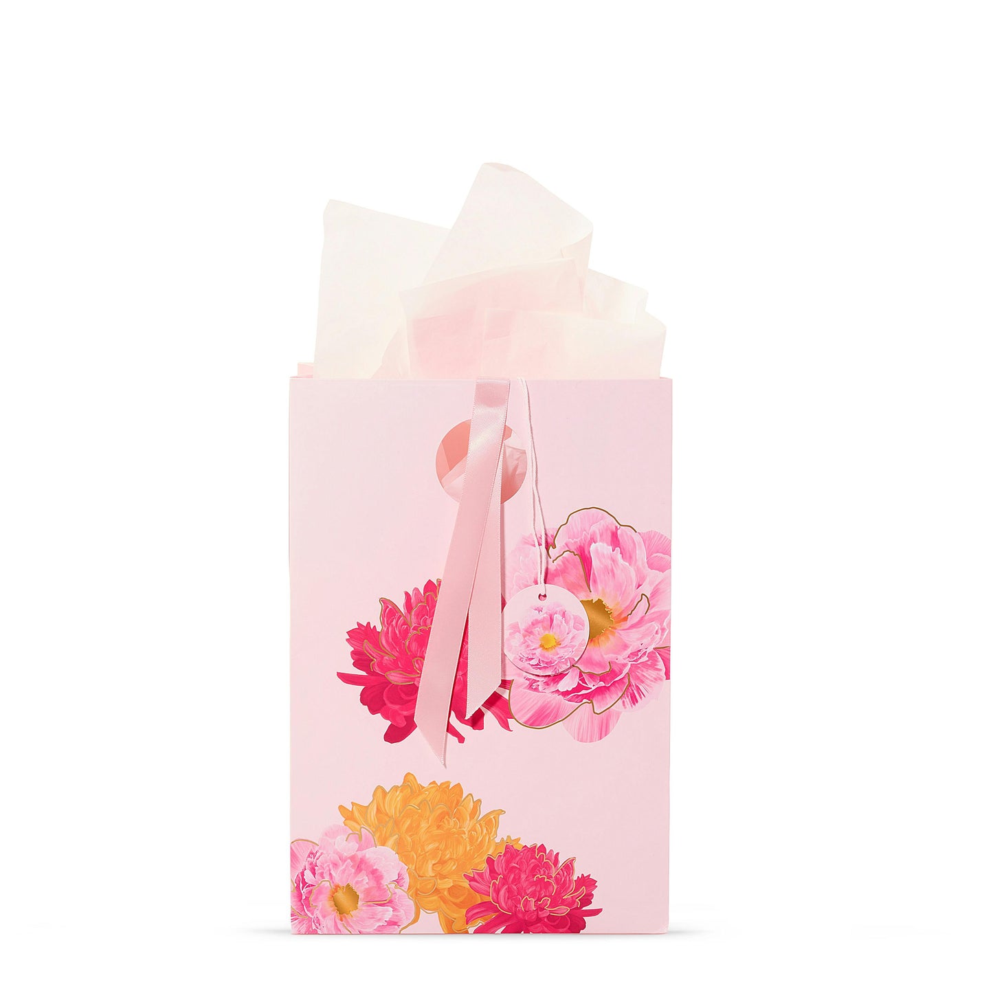 Pink Peony Floral Gift Bag (S1SGE)