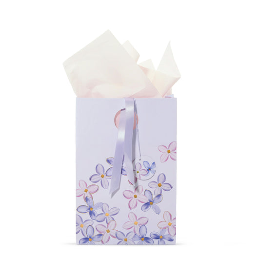 Purple Lilac Floral Gift Bag (S1EA9)